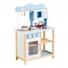 Bucatarie pentru copii, din lemn, 84.5x54x27 cm, 7 accesorii incluse, butoane senzoriale