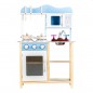 Bucatarie pentru copii, din lemn, 84.5x54x27 cm, 7 accesorii incluse, butoane senzoriale Bucatarie pentru copii, din lemn, 84.5x54x27 cm, 7 accesorii incluse, butoane senzoriale