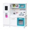 Bucatarie din lemn pentru copii, 102x97x33,5cm, 6 accesorii, telefon, dozator apa