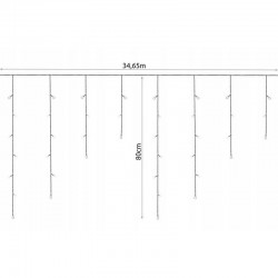 Instalatie Craciun tip perdea, 500 LED-uri multicolore, lungime 34.6 m, LED alb efect fulg nea,IP44