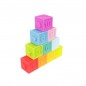 Cuburi moi constructie, jucarie senzoriala, dentitie, set 10 bucati multicolore