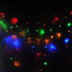 Instalatie Craciun tip perdea, 500 LED-uri multicolore, lungime 34.6 m, LED alb efect fulg nea,IP44