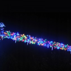 Instalatie Craciun tip perdea, 500 LED-uri multicolore, lungime 34.6 m, LED alb efect fulg nea,IP44