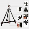 Trepied sevalet metalic pentru pictura, inaltime reglabila 50-150 cm, portabil, husa depozitare