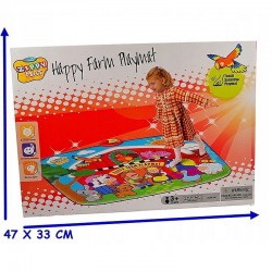 Covoras muzical copii, interactiv, 93x76 cm, Happy farm, multicolor