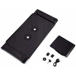 Masuta laptop pliabila, 26x42 cm, 2 ventilatoare 2500 rpm, aluminiu, suport mouse, negru