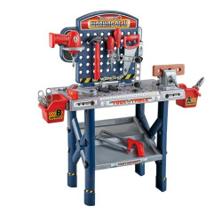 Banc de lucru pentru copii, atelier scule 55 piese, bormasina electrica, 76x52x26 cm