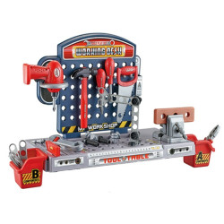 Banc de lucru pentru copii, atelier scule 55 piese, bormasina electrica, 76x52x26 cm