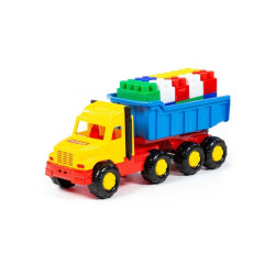 Camion jucarie, 17 cuburi constructie, creativitate si motricitate, varsta 3+