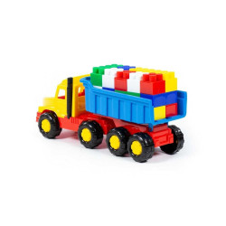 Camion jucarie, 17 cuburi constructie, creativitate si motricitate, varsta 3+