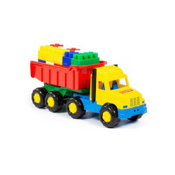 Camion jucarie, 17 cuburi constructie, creativitate si motricitate, varsta 3+