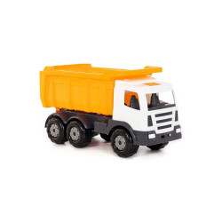 Camion jucarie copii, volan rotativ, basculanta si trapa descarcare, 67x26x36 cm