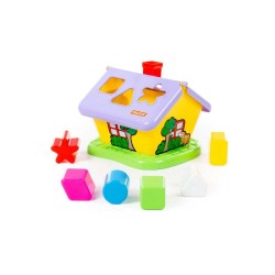Casuta interactiva educativa, 6 forme geometrice, 21x20x18 cm