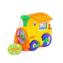 Locomotiva interactiva, ceas in partea frontala, 8 forme geometrice, 22x14x18 cm