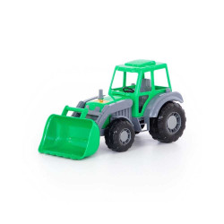 Tractor jucarie cu incarcator, cupa frontala stivuire, 36x17x18 cm
