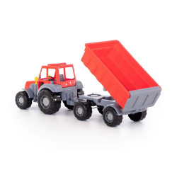Tractor de jucarie, remorca mobila si basculanta, 59x17x18 cm