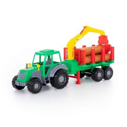 Tractor cu remorca + lemne - Altay, 61x17x25 cm, Polesie