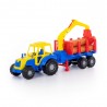 Tractor cu remorca mobila, macara, lemne transport, 61x17x25 cm
