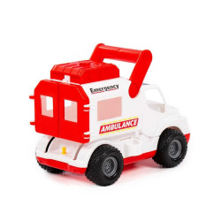 Ambulanta jucarie, grip pentru manipulare usoara, 24x14x18 cm