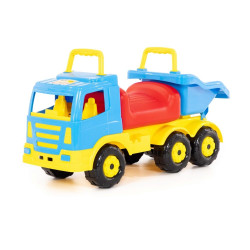 Camion fara pedale, bena basculabila, 6 roti, maner frontal si spatar, 71x26x32 cm