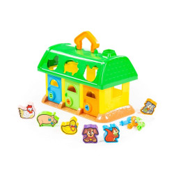 Casuta educativa, My first farm, forme animale, 28x15x18 cm