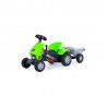 Tractor TURBO pentru copii, 2 pedale si remorca, ajustabil, 125x44x54 cm