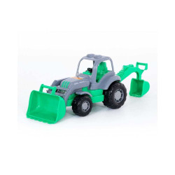 Tractor cu incarcator si excavator, jucarie copii, 28x13x16 cm