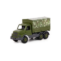 Camion militar jucarie, cu prelata, obloane detasabile, 44x16x22 cm