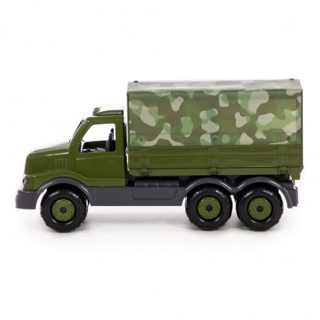 Camion militar jucarie, cu prelata, obloane detasabile, 44x16x22 cm