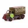 Camion militar jucarie, cu prelata, obloane detasabile, 44x16x22 cm