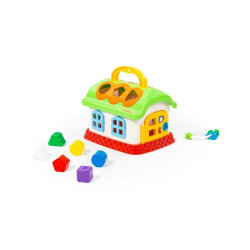 Casuta educativa, forme geometrice, cheie usa, 23x18x16 cm
