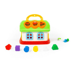 Casuta educativa, forme geometrice, cheie usa, 23x18x16 cm