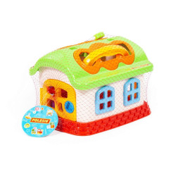 Casuta educativa, forme geometrice, cheie usa, 23x18x16 cm