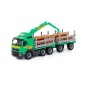 Camion trailer jucarie, incarcatura de lemne, macara extensibila, 77x19x25 cm