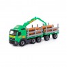 Camion trailer jucarie, incarcatura de lemne, macara extensibila, 77x19x25 cm