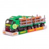 Camion trailer jucarie, incarcatura de lemne, macara extensibila, 77x19x25 cm