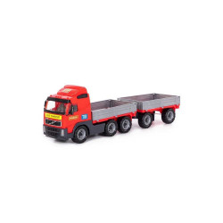 Camion jucarie cu remorca, obloane rabatabile, Volvo PowerTruck, 77x19x25 cm