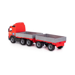 Camion jucarie cu remorca, obloane rabatabile, Volvo PowerTruck, 77x19x25 cm
