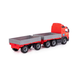 Camion jucarie cu remorca, obloane rabatabile, Volvo PowerTruck, 77x19x25 cm