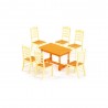 Set masa si scaune pentru papusi, 7 piese, 21x12x6 cm