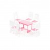 Set masa si scaune pentru papusi, 7 piese, 21x12x6 cm