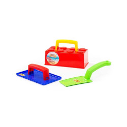 Set unelte zidarie jucarie, 3 piese colorate, 27x13x15 cm