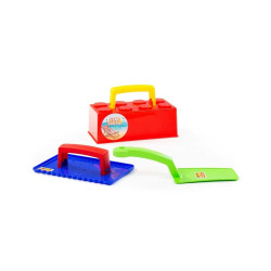 Set unelte zidarie jucarie, 3 piese colorate, 27x13x15 cm