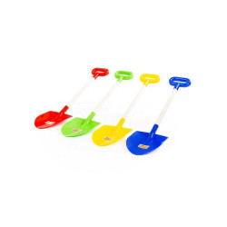 Lopatica din plastic, maner confectionat din lemn, diverse culori, 60x16x5 cm