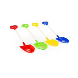Lopatica din plastic, maner confectionat din lemn, diverse culori, 60x16x5 cm