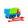 Camion pentru nisip, multicolor, lopata si grebla incluse, 67x26x36 cm