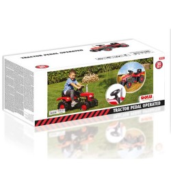 Tractor de teren cu pedale, volan si claxon, rosu, 53x83x45 cm