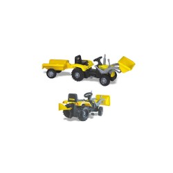 Tractor excavator, cu pedale si remorca, volan mobil, 183x54x45 cm