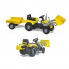 Tractor excavator, cu pedale si remorca, volan mobil, 183x54x45 cm