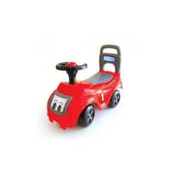 Masinuta fara pedale, volan cu claxon, spatiu depozitare sub scaun, plastic nedaunator, 37x48x21cm, rosu